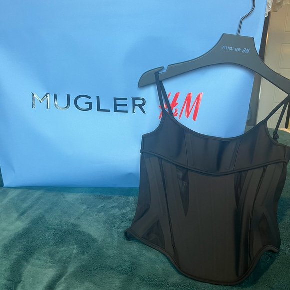 Mugler x H&M Mesh-Paneled Corset NWT! with hanger size S - Picture 1 of 5
